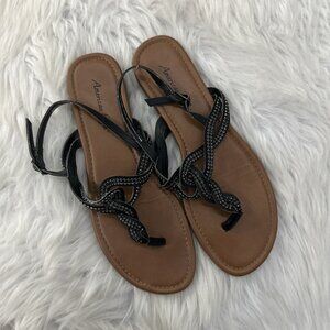 American Eagle Outfitters womens strappy sparkle sandals 7.5 EUC